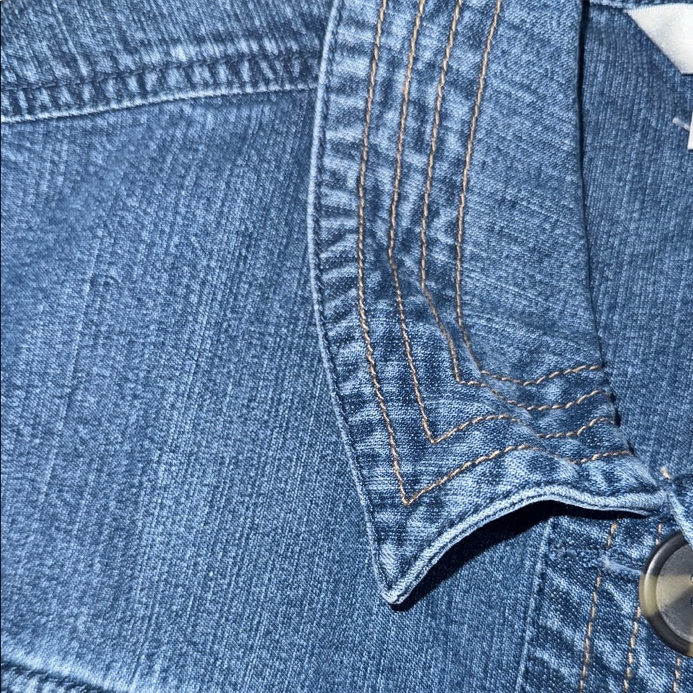 CJ Banks Blue Denim Vest - Picture 3 of 7